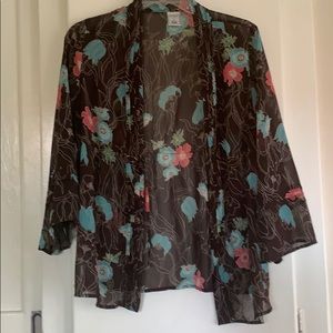 Brown floral blouse